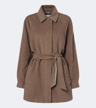 Max Mara Abrigo envolvente de cachemir con cintur&oacute;n