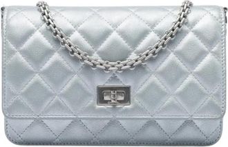 Chanel Pre-owned Wallet on Chain - Dames - Vintage Schoudertas - Grijs - ONE Size - Leer - Vintage