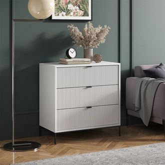 Vicco Aparador Eliza, Blanco, 80 X 81.2 Cm Con 3 Cajones