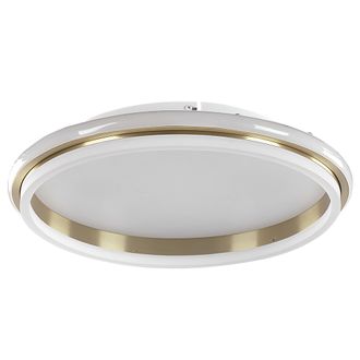 Beliani L&aacute;mpara De Techo Led De Metal Dorado Blanco 64 Cm Pantalla Anillo Taping
