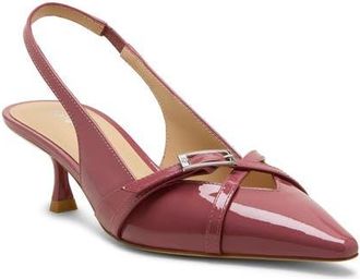 Stuart Weitzman Georgie Kitten Heel Slingback Pump in Dusty Berry at Nordstrom, Size 6.5