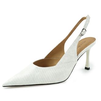 Generic Womens Elegant Pointed Toe Ankle Strap Heels Pumps for Evening Wedding Party Formal AQ002 White 7.5