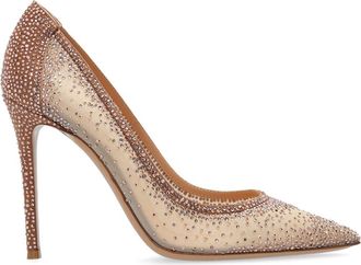 Gianvito Rossi Rania 100mm leather pumps - women - Fabric/Lamb Skin/Leather - 38 - Pink