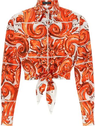 Dolce & Gabbana Orange Regular Printed Shirt