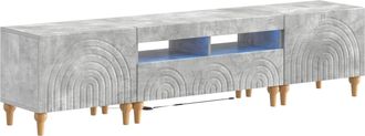 vidaXL Conjunto De 3 Muebles Para Tv Con Led Gris Hormig&oacute;n Vidaxl