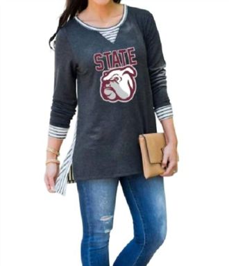 Gameday Couture Mississippi State University Tunic In Grey