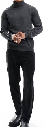 SOULSTAR Knitted Roll Neck Sweater In Grey