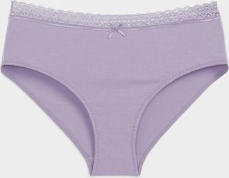 Miiyu Womens Lace-waist Hipster Panties Organic cotton