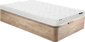 Vente-Unique Conjunto cama nido de 90 x 190 cm con almacenamiento natural claro + colch&oacute;n de espuma de 15 cm - ZEUS de YSM&Eacute;E