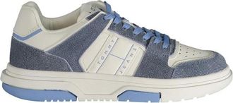 Tommy Hilfiger Blauwe Polyester Sneakers met Veters- Contrastdetails- Logo - Dames - Sneakers - Blauw - 38 EU - Polyester - Schoenen