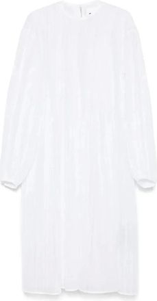 Jil Sander Kleedjes, Dames, Wit, S, Elegante Witte Geplooide Jurk