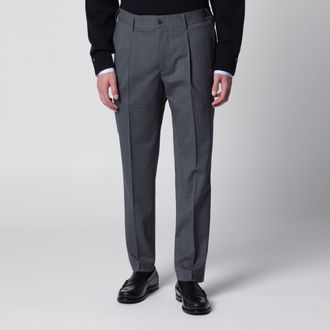Santaniello Pantaloni grigi scuri in misto lana