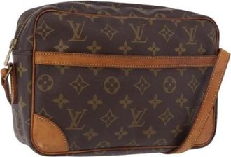 Louis Vuitton Pre-owned Monogram Shoulder Bag - Dames - Vintage Schoudertas - Bruin - ONE Size - Leer - Vintage