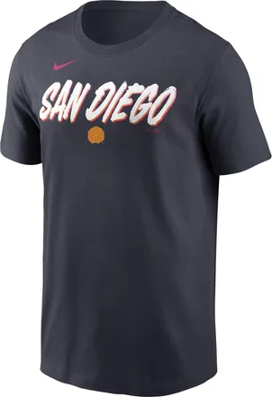 Nike San Diego Padres City Connect Wordmark Nike Mens MLB T-Shirt in Black | N1994CAPYP-APT