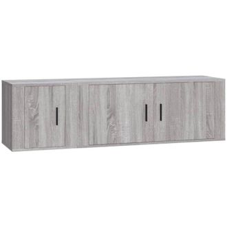 vidaXL Set Mobili Porta TV 2 pz Grigio Sonoma in Legno Multistrato vidaXL