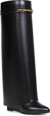 Givenchy Womens Knee-High Boots Shark Pinch Black Leather Calf