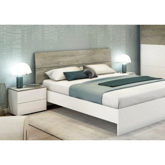 Dmora Cabecero De Cama Coyle, Atr&aacute;s, Cabecero De Dormitorio, Reposacabezas, 176x6 H54 Cm, Blanco Y Roble - Dmora