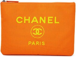 Chanel Pre-owned Clutches, female, Orange, Size: ONE SIZE Pre-owned Fabric Clutch