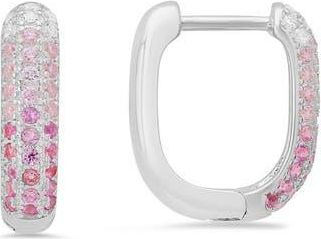 Queen Jewels Ombré Hoop Earrings in Pink/Silver at Nordstrom Rack