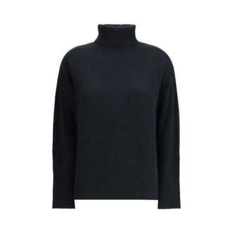 Allude Truien & Vesten, Dames, Zwart, L, Kasjmier, Turtleneck Sweater