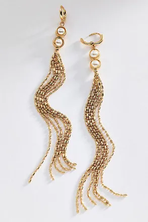 Anthropologie Pearl Fringe Earrings