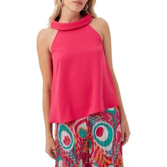 Trina Turk Eze Halter Top in Cannes Coral at Nordstrom, Size X-Small