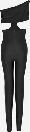 Saint Laurent Womens One-Shoulder Jumpsuit Black Polyamide Tracksuits
