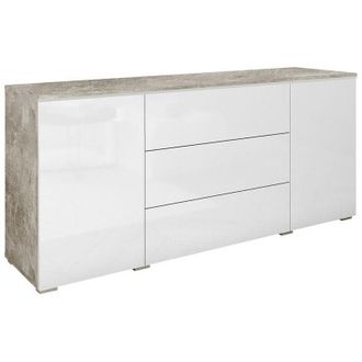 Mirjan24 Mobilier1 - C&oacute;moda Sarasota 142, Roble Wotan + Negro Brillante, Con Cajones Y Puertas, N&uacute;mero De Cajones: 0, 66x150x40cm