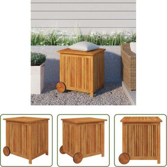 vidaXL Contenitore in legno - Contenitore Giardino con Ruote 60x50x58cm Legno Massello Acacia