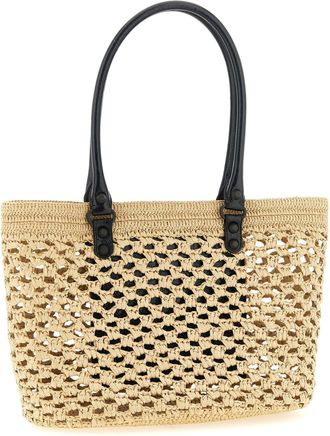 Balenciaga Le City Raffia Shoulder Bag - Neutral