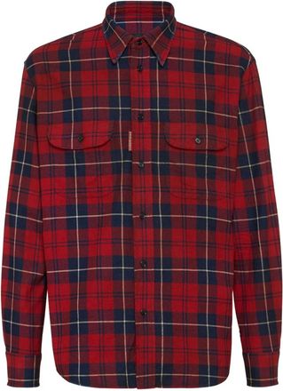 Dsquared2 Vintage Indigo/Rood Shirt - Heren - Casual Overhemden - Veelkleurig - M - Overhemden