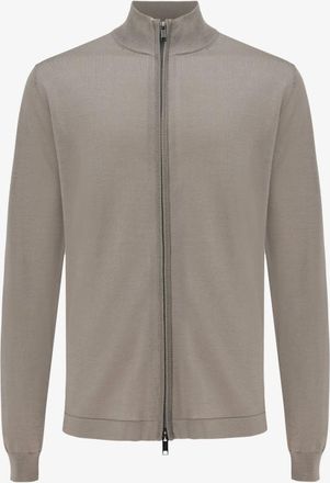 Gentiluomo Turtle Zip Cardigan | Taupe