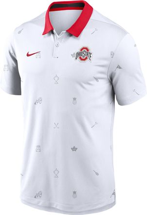 Nike Ohio State Vapor Pattern Nike Mens Dri-FIT College Polo in White | 00HT075KOH-RNS
