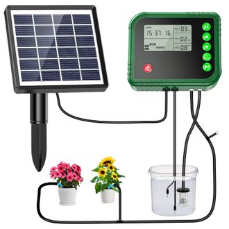 OEM Kit Di Irrigazione Solare Automatica A Goccia Con Timer E Sensore Dellacqua Per 15 Piante In Vaso, Sistema Di Irrigazione Automatico, Set Di Irrigazio