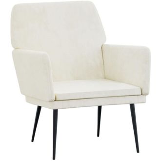 vidaXL vidaXL Poltrona Crema 62x79x79 cm Velluto
