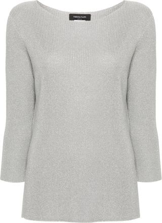 Fabiana Filippi metallic-threading jumper - women - Viscose/Cotton/Polyester - 46 - Grey