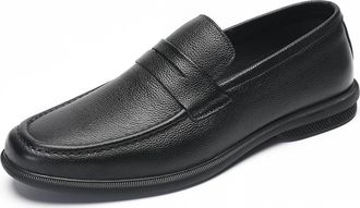 Generic Mens Classic Penny Loafers Flat Slip-On Soft Leather Moccasins Driving Shoes for Men (Black,7.5)
