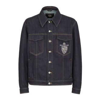 Fendi Hombre, Chaquetas, Azul, Talla: L