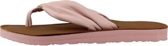 Tommy Hilfiger Monogram Plaque Hemp Flip-Flops - Dames - Slippers - Roze - 38 EU - Katoen - Schoenen