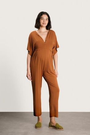 Nom Maternity Filipa Maternity & Nursing Jumpsuit in Caramel at Nordstrom, Size Medium