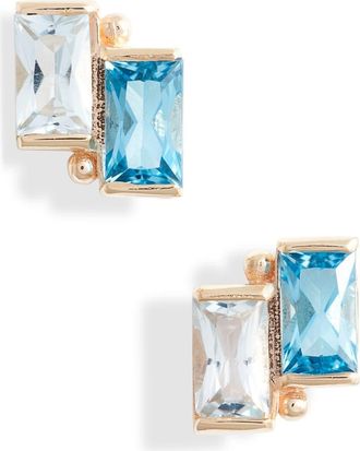 Anzie Cléo Duo Stud Earrings in Swiss Blue Topaz at Nordstrom