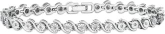 The Diamond Store 0.19ct Diamond and Silver Twist Bracelet - UD3241