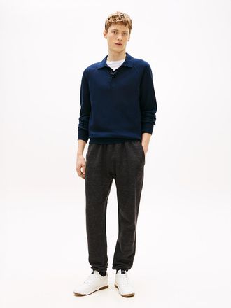 Tommy Hilfiger Mens Hilfiger Crest Logo Heathered Sweatpant - Dark Grey Marbled Heather - XXL