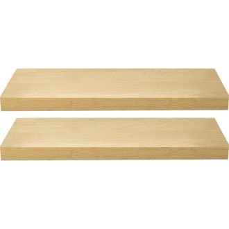 Sorbus Maple Floating Rectangle Wall Shelf - Set of 2 in Maple Wood at Nordstrom Rack