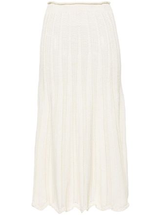 Forte_Forte open-knit cotton skirt - White