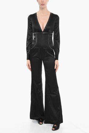 Philipp Plein Jumpsuit MELANIA a Gamba Svasata con Dettaglio Borchie Philipp Plein