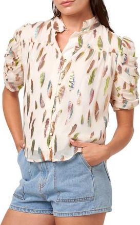 Ciebon Lissa Printed Button-Up Shirt in Cream at Nordstrom Rack, Size X-Small