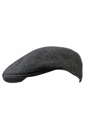 Wigens Mens Ivy Herringbone Archive Line Cap In Grey