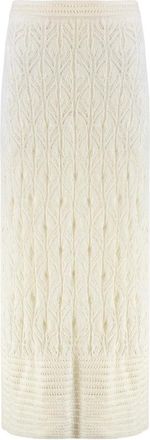 Le Kasha Openwork-knit Rok - Dames - Maxi Rokken - Wit - S - Linnen - Rokken