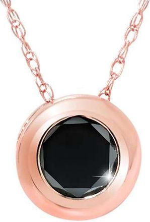 Pompeii3 1/2ct Black Diamond 14K Rose Gold Solitaire Pendant